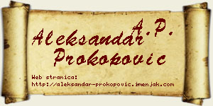 Aleksandar Prokopović vizit kartica
